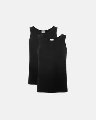 Resteröds ORIGINAL Ripp-Tanktop 2er-Pack GOTS Schwarz 2XL