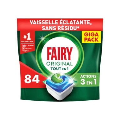 Fairy - Tablettes lave-vaisselle tout-en-un original – 84 tablettes