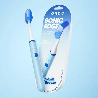 Ordo Sonic Edge Adults Rechargeable Electric Toothbrush， USB-C， 6+ Weeks Battery， 1 Brush Head， Cobalt Breeze