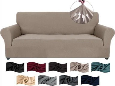 YSTYLE Stretch-Sofabezug, Couchbezug für Couch und Sofa, Möbelschutzbezug für Sofa mit elastischem Boden, 3-Sitzer, SJ, Khaki