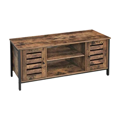 VASAGLE TV Cabinet 2 Doors Rustic Brown/Black