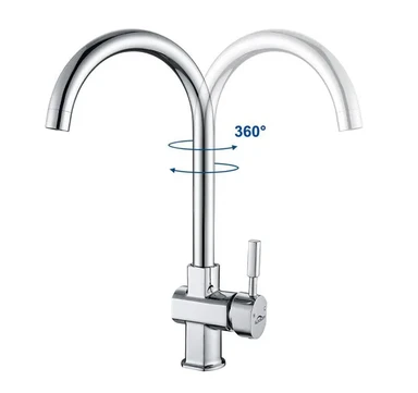 Keukenkraan met mengkraan, enkele hendel 360° draaibaar