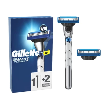 Gillette Mach3 Turbo 3D - Rasoir rechargeable et 2 lames - 1 unité