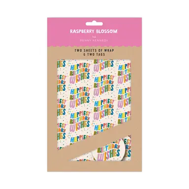 Raspberry Blossom Happy Birthday Wrapping Paper Bundle 