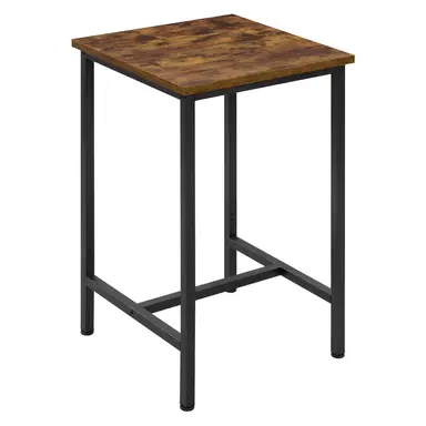 WOLTU Bartisch Klein 60 x 100 x 60 cm, Platzsparender Stehtisch, Hochtisch aus Metall & Holz für Bar Küche Wohnzimmer, Schwarz+Vintage Braun