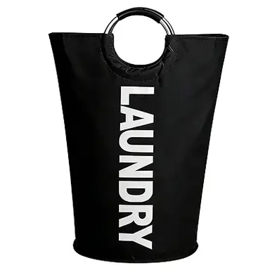 Vilscijon 90L Large-Capacity Laundry Hamper - Foldable Dirty Clothes Basket, Clothing Storage Bin, Black