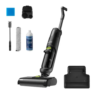 Eureka Wet and Dry Vacuum Cleaner, Hard Floor, Self Cleaning, LED display and voice prompts, Black - NEW400