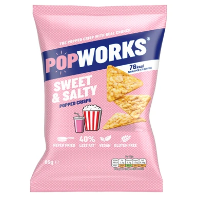 Popworks Sweet & Salty Popped Crisps 85g