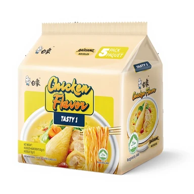 Nouilles en soupe au poulet BAI XIANG, emballage de 82g x 5, saveur poulet