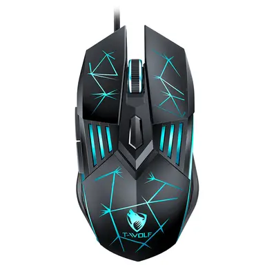 Rexsun Wired Gaming Mouse – 6D Buttons, 4-Color Breathing LED, Adjustable DPI 1200–3600, Ergonomic Design, USB Connection, Compatible with Windows & Mac, Black, G560