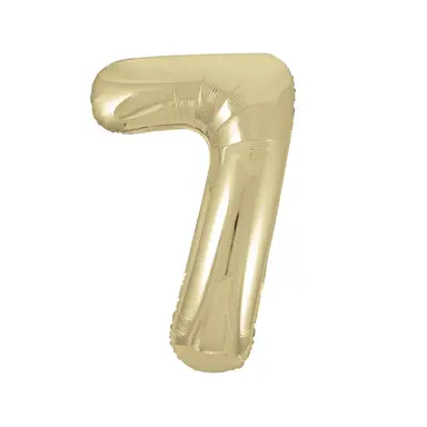 Unique Party Giant Number 7 Balloon, Gold, 86cm