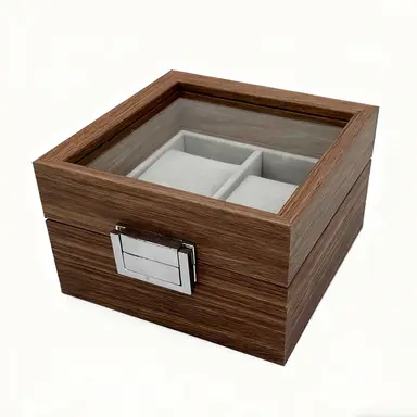 JU7CER Retro watch box, inner gray Watch Storage Case, Unisex Watch Display & Storage Box, Ideal Gift for Watch Enthusiasts 2-position