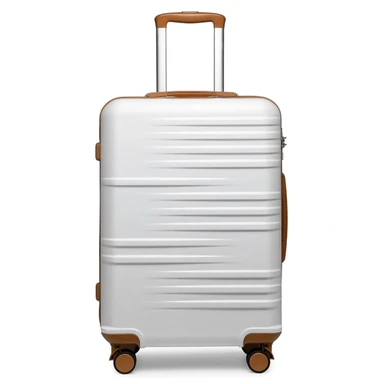 24 Inch Medium Check-in Luggage Hard Shell PC Suitcase with 4 Spinner Wheels, TSA Lock and YKK Zipper, Lightweight Durable Travel Suitcase (White, 64 cm)