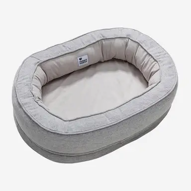 FUNNYFUZZY Lit donut orthopédique pour chien gris - Taille M
