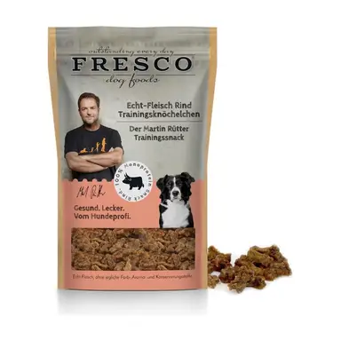 FRESCO Martin Rütter Trainingsknöchelchen Rind, 150g – Getreidefreie, Gesunde Hundeleckerli, aus frischem Fleisch
