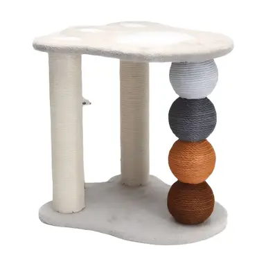 Nobleza Exklusiver zweistöckiger Kratzbaum für Katzen Grau L40xB35xH39cm 1 Stück