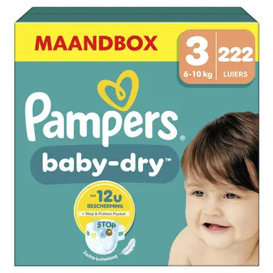 Pampers Baby-Dry Maat 3 Maandbox 222 stuks