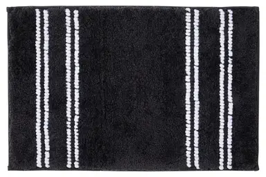 Maison by Premier Bath Mat Soak Microfibre Tufted Stripe Black 40x60cm