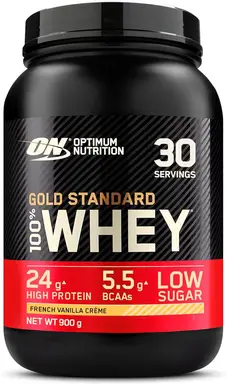 Optimum Nutrition Gold Standard 100% whey proteïne, Franse vanille crème 900 gram (30 porties)