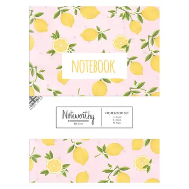 Noteworthy A5 Notebook Set Lemons, Pack of 3