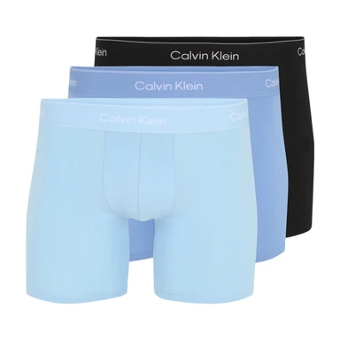 Calvin Klein Underwear 3-Pack Boxer Briefs ICON Cotton Stretch - Black/Glacier/Blue Bell 3XL
