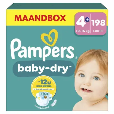 Pampers Baby-Dry S4+ Maandbox 198 stuks