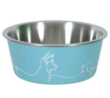LOVE VOERBAK HOND BLAUW 21CM 1,7LTR