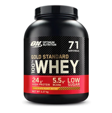 Optimum Nutrition GOLD STANDARD Protéine de lactosérum 100 % - Chocolat et beurre de cacahuète, 2,27 kg (71 portions)