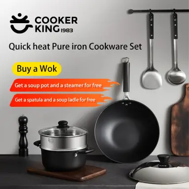 COOKER KING Chinese Style Fine Iron Fast Wok