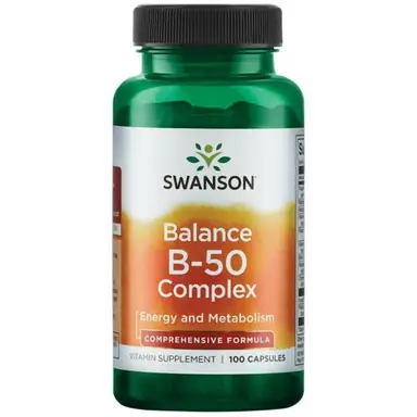 Swanson Vitamin B Complex Energy Metabolism Balance B-50 Capsules - 100 Capsules