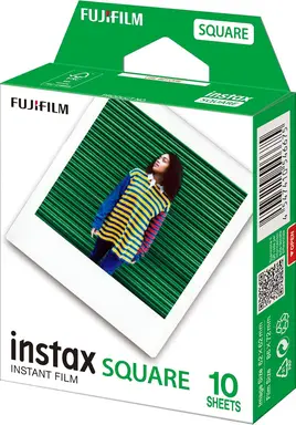 Instax SQUARE Sofortbildfilm, weißer Rand, 10er Pack, geeignet für alle Instax SQUARE Kameras und Drucker