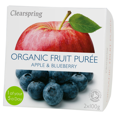 Clearspring Apple & Blueberry Puree - Org - 100G