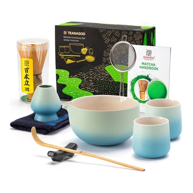 TEANAGOO 9 Pcs Matcha Whisk, Matcha Set for Ceremony, Ceramic Matcha Kit,Matcha Tea Set for Making Breakfast/Latte, Gift for Matcha Lover, Matcha Whisk Set and Bowl with All Accessories, New Year Sale , Top gift picks