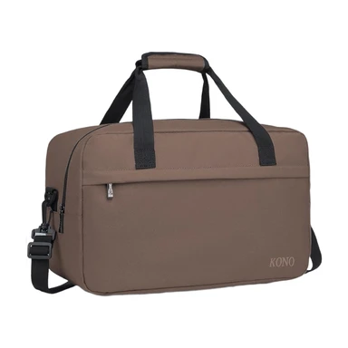 Kono 55x35x25 cm Handgepäck Reise-Handgepäck-Tasche für das Wochenende mit Schulterriemen 48L (Braun)
