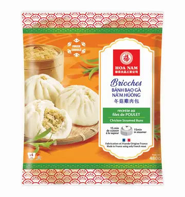 HOA NAM Brioches au filet de poulet surgelées - 4 pièces, 480 g
