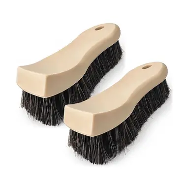 JORDAN&JUDY 2-Piece Plastic Shoe Brush Set, Hard & Soft Bristles, Deep Cleaning