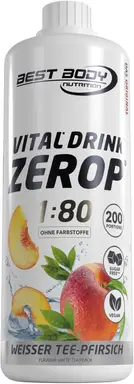 BEST BODY NUTRITION Vital Drink Zerop - weißer Tee Pfirsich - 1000 ml Flasche