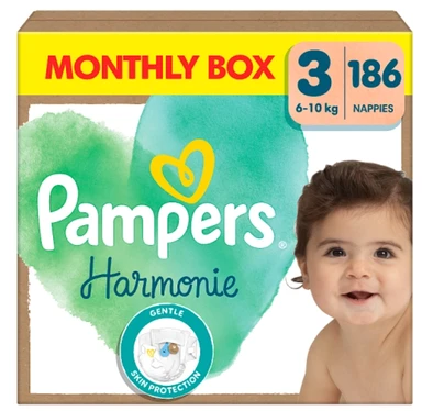 Pampers Harmonie Luiers Maat 3 – 186 Luiers (Maandbox)