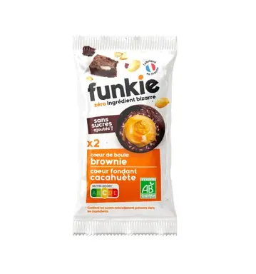 FUNKIE Cœur de boule brownie avec cœur fondant cacahuète biologique - 36 g
