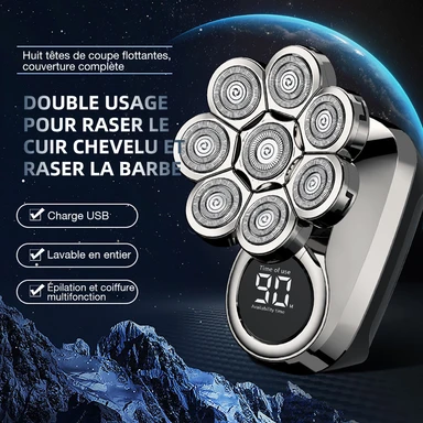 Sparoma LK-891 Tondeuse 5-en-1 en acier inoxydable avec recharge Type-C, verrouillage intelligent, écran LED, étanchéité IPX7 et lames magnétiques 