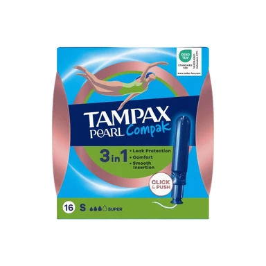 Tampax Pearl Compak Super Tampons With Applicator 16 Tampon
