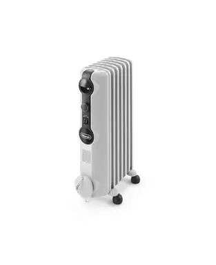 De'Longhi Radia S Oil Filled Radiator – 1500W, 7 Fins, Mechanical Control – White, TRRS0715