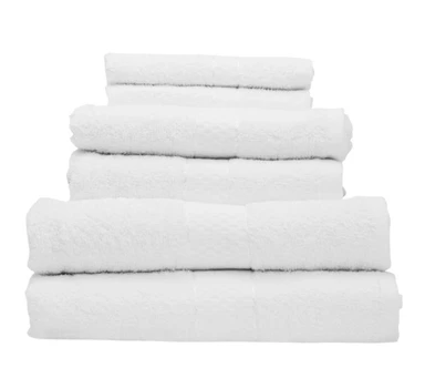Thread & Loom Towel Set 2 x Bath Towels, 2 x Hand Towels, 2 x Face Cloths White