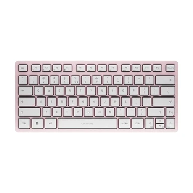 CHERRY KW 7100 MINI BT, kabellose Bluetooth-Tastatur, Multi-Device (3 Kanäle), kompakt und tragbar, 78 Tasten, QWERTY-Layout (Englisch), Pink