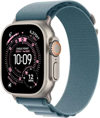Apple Watch Ultra 3 GPS + Cellular 49mm Natural Titanium Case with Light Blue Alpine Loop - Medium