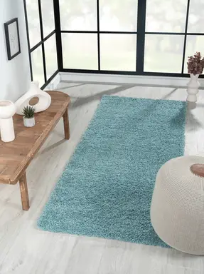 My Flair Teppich "My Shaggy" rechteckig hellblau 200 x 80 cm