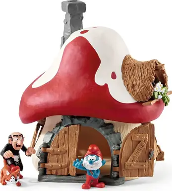 SCHLEICH 20803 Schlumpfhaus mit 2 Figuren, für Kinder ab 3 Jahren, Die Schlümpfe - Spielset