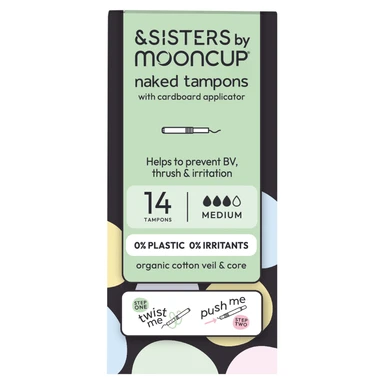 &SISTERS By Mooncup Naked Tampons with Cardboard Applicator Medium 14 tampons