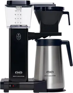 Moccamaster KBGT Filter Coffee Machine, Thermal Jug, Handmade in the Netherlands, 1.25 Litres, Black - 79413