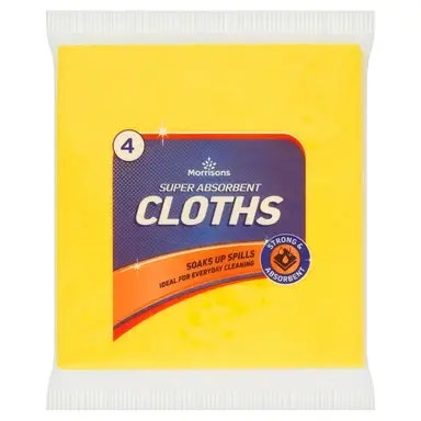Morrisons Super Absorbent Cloths, 4 per Pack